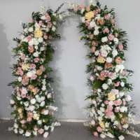 Nuevo Estilo de Arco de Boda Hecho a Mano con Flores de Seda, Centro de Mesa con Arreglo Floral Artificial y Diseño Desmontable