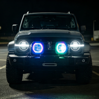 Nouveaux feux de jour LED RGW de 4 pouces, feux de travail, feux antibrouillard, feux de conduite tout-terrain, feux de voiture avec commande par application, 6000 lumens, 60W
