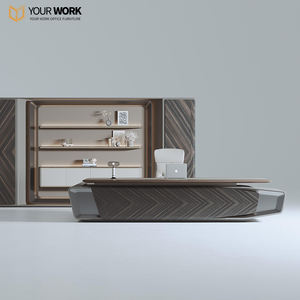 Lujoso Escritorio de gerente moderno en forma de I, muebles de oficina de madera ejecutiva para CEO para Boss Office - Product Image 5