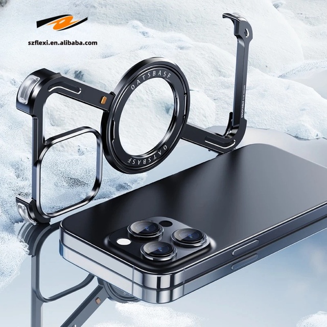 Fancy Shape Metal Aluminium Alloy Case for iPhone 17 16 15 ProMax 15 Plus Magnetic 360 Rotation Holder Bumper Protection Cover