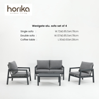 Chinesische Fabrik Outdoor-Möbel Aluminium Garten-Sofa-Set Terrassen-Patio-Sitzgruppe Wasserdichtes Outdoor-Sofa