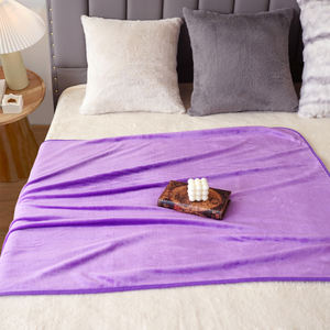 Nuovo arrivo Ultra morbido lussuoso tinta unita elegante viola lavorato a maglia quattro stagioni per la casa coperta in pile di flanella per divano <span class=keywords><strong>letto</strong></span> - Product Image 3