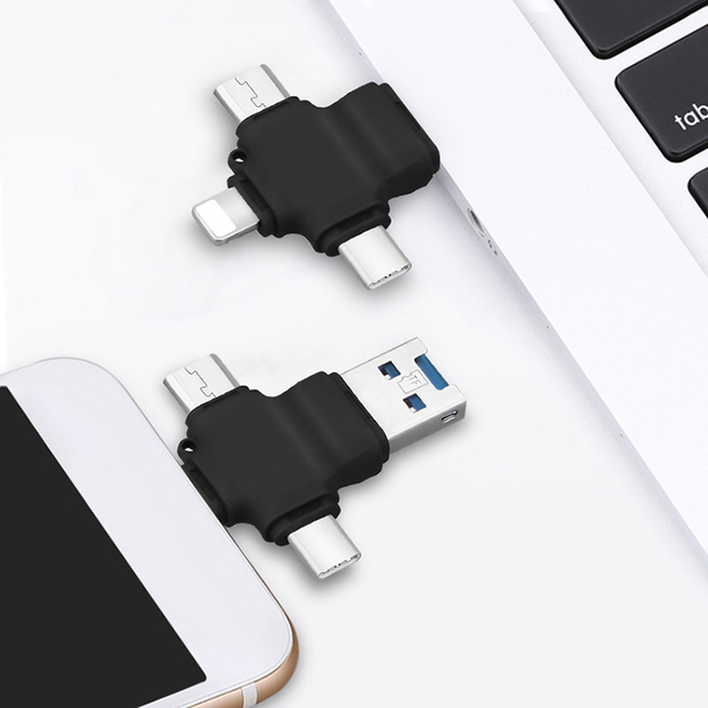 Hot Selling 4 in 1 USB Flash Drive OTG External Storage Memory Stick USB for Micro USB Type C TF/SD for Phones