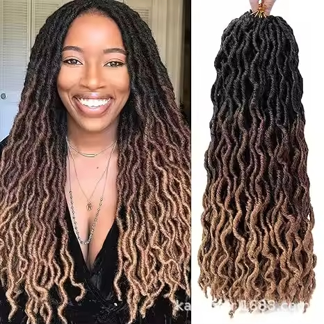 Gypsy Locs Crochet Braids Bohemian Jumbo Synthetic Curly Dreadlock Hair Natural Boho Wavy Goddess Faux Locs Wholesale Braiding