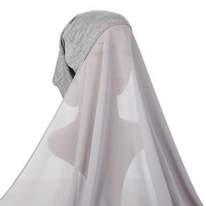 Hijabs instantanés avec bonnet, hijabs en jersey de mousseline unie pour <span class=keywords><strong>femme</strong></span>, <span class=keywords><strong>voile</strong></span> musulman, hijab islamique, écharpe pour <span class=keywords><strong>femme</strong></span>, foulard - Product Image 5