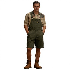 Salopette da Lavoro in Cotone con Bretelle, Stile Unisex per Coppie, Tuta a Cinque Punti Stile Amekachi, Pantaloni Larghi, Disponibile - Product Image 3