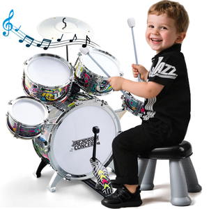 Batería <span class=keywords><strong>de</strong></span> Plástico ABS para Niños, Instrumento Musical Educativo, Kit <span class=keywords><strong>de</strong></span> Percusión para Principiantes, Niños y Niñas <span class=keywords><strong>de</strong></span> 3 a 7 Años, Estilo <span class=keywords><strong>Jazz</strong></span> <span class=keywords><strong>Rock</strong></span> - Product Image 1