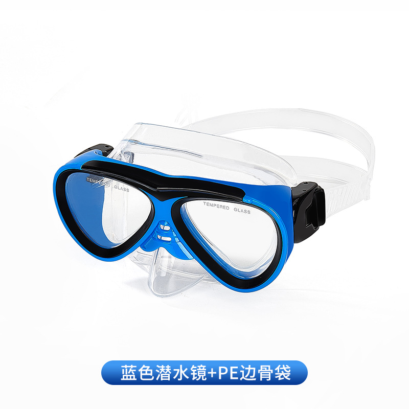 Blue diving mask PE side rib bag