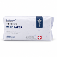 Dr.tattoocare Lingettes Professionnelles pour Tatouage Sans Peluches et Sans Résidus de Fibres 50 Feuilles Jetables