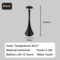 Lampe de table sans fil en aluminium, design nordique, interrupteur tactile, batterie rechargeable USB 1800mAh pour la maison, le bar, le café, l'hôtel