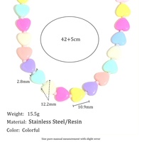 Nouveauté : Collier et Bracelet en Résine Acrylique Colorée avec Pendentif Cœur pour Femme – Bijoux Tendance et Élégants pour Fêtes et Quotidien