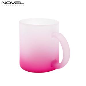 Wholesale High Quality 11oz Customized Neon Color Bottom Frosted <b>Glass</b> Cup Sublimation Blank <b>Glass</b> Mug - Product Image 2