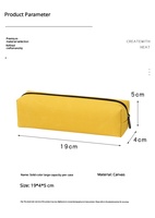 Étui à crayons en tissu Oxford uni grande capacité, pochette à crayons simple avec fermeture éclair, sac de papeterie pour étudiants, logo personnalisé, vente en gros