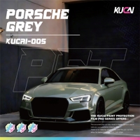 Vinyle gris métallisé liquide PET brillant pour le changement de couleur de voiture, épaisseur 7,5 mil, autocollants pour carrosserie