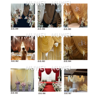 Muwei Stage Cantonnière de rideau sur mesure en soie de lait, blanche, avec draperies, pour décorations de mariage