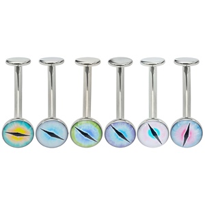 Anillo <span class=keywords><strong>de</strong></span> Piercing para <span class=keywords><strong>Ombligo</strong></span> Unisex <span class=keywords><strong>de</strong></span> Aleación <span class=keywords><strong>de</strong></span> Titanio ASTM F136 G23 con Borde Envolvente y Diseño Flotante <span class=keywords><strong>de</strong></span> Ojo <span class=keywords><strong>de</strong></span> <span class=keywords><strong>Gato</strong></span> con Gota <span class=keywords><strong>de</strong></span> Aceite - Product Image 1