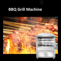 Rôtissoire brésilienne en acier inoxydable à bas prix avec hotte, rôti de viande de haute qualité, machine à rôtir les oignons sur un barbecue rotatif