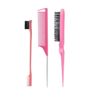 Kopfhaut massage gerät Kamm Sprüh flasche Silikon Haar glätter Shampoo Mesh Haar Entwirrungs bürste Kamm Set 12PCS Haar bürsten Set - Product Image 4