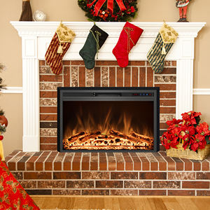 Luxstar 30-Inch elektrikli şömine ısıtıcı ekler 1500W gerçek alev LED ışıkları uzaktan kumanda Modern tasarım ucuz ev için - Product Image 3