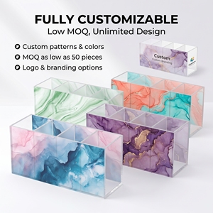 Organizador de Escritorio Acrílico de Diseño Personalizado, Portalápices Multicompartimento, <span class=keywords><strong>Caja</strong></span> de Almacenamiento de Papelería Transparente <span class=keywords><strong>para</strong></span> Oficina y Escuela - Product Image 2