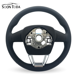 Volant SOON TODA <span class=keywords><strong>Audi</strong></span> R8 <span class=keywords><strong>RS4</strong></span> 2008, compatible avec le modèle sport, en fibre de carbone et cuir, fond plat, style course, poignées et maniabilité précises - Product Image 3