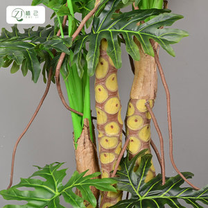 Plante artificielle Philodendron ZHIJI, feuilles hautement réalistes, décoration intérieure, plante en pot. - Product Image 2
