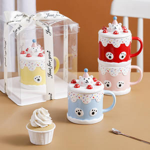 Tasse pour gâteau d'anniversaire, motifs d'animaux, mignon, ours de dessin animé, tasse amusante, cadeau d'affaires, pour vacances, tasse colorée - Product Image 4