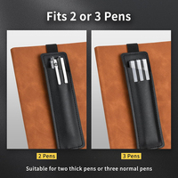 Estuche para bolígrafo ajustable de alta calidad, funda para bolígrafo de cuero PU, portalápices con banda elástica