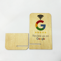 Soporte de madera NFC Google Maps para menú de restaurante Revisión de redes sociales Titular de la tarjeta de visita Interfaz de comunicación RFID de 13,56 MHz