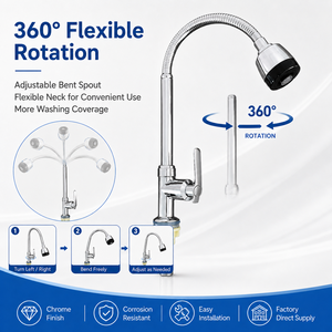 <span class=keywords><strong>Rubinetto</strong></span> da Cucina Monocomando Freddo in ABS 360° °   <span class=keywords><strong>Rubinetto</strong></span> <span class=keywords><strong>per</strong></span> Lavello con Beccuccio Girevole <span class=keywords><strong>Flessibile</strong></span>, Due Modalità di Spruzzo, Cromato, <span class=keywords><strong>per</strong></span> Uso Domestico - Product Image 1