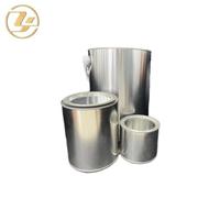 Bidon rond blanc laqué de 2,5 L, conteneur métallique scellé au liège pour peinture et carburant
