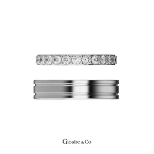 Bagues de mariage en or, bijoux de luxe tendance, moissanite, ensemble de bagues de mariage classiques unisexes pour couple, lien éternel - Ver 2 - Product Image 3