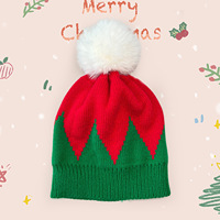Topi Kupluk Rajut Argyle Natal Kustom Unisex Dewasa Set Merah Hijau 3 Buah Dapat Disesuaikan Vintage Hadiah Liburan Perjalanan