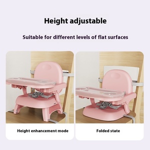 Set Kursi Booster Bayi Lipat Portabel Plastik dengan Logo Kustom dan Sabuk Pengaman untuk Usia 0-12 Bulan, Penggunaan di Ruang Tamu - Product Image 4