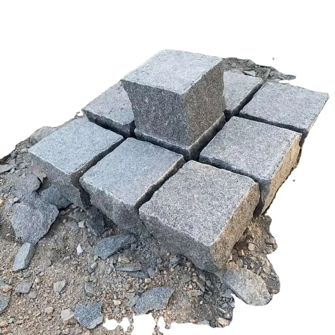 直接工場販売新しいダークグレーG654 Shandong Granite Cobble Cubes