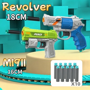 ชุดปืนยิงลูกดอกโฟมคู่ <span class=keywords><strong>M1911</strong></span> และปืนรีวอลเวอร์ ลดราคาสุดฮอต, ปืนของเล่นยิงลูกนิ่มปลอดภัย, เด็กๆ เล่นบทบาทสมมติ ต่อสู้กัน, เล่นได้ทั้งในบ้านและนอกบ้าน - Product Image 4