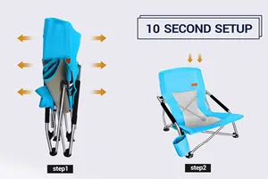 เก้าอี้พับแบบพกพาผ้า Oxford หนาพิเศษ พิมพ์โลโก้ได้ สำหรับตกปลาและตั้งแคมป์กลางแจ้ง ชุดของขวัญส่งเสริมการขาย - Product Image 4