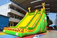 Tobogán de jirafa inflable gonflable de 8m de altura para niños