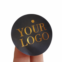 Autocollants ronds noirs et or personnalisés avec logo pour emballage de bougies aromatiques, étiquettes personnalisées pour pots de parfums naturels