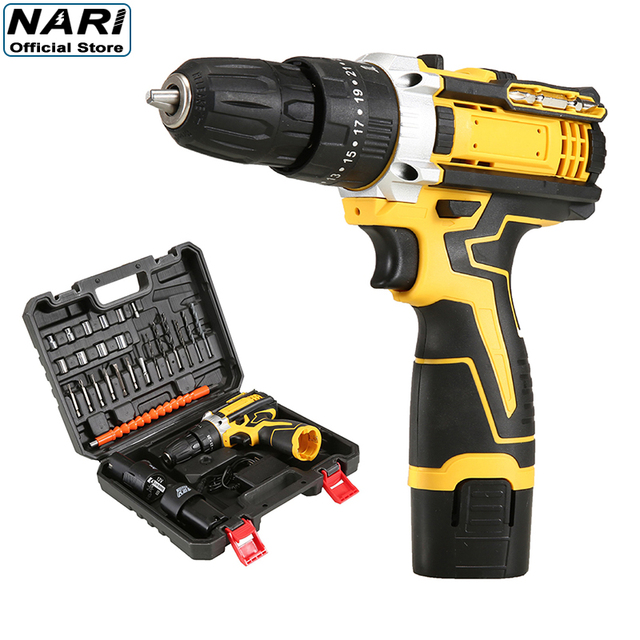 New 12V Lithium Yellow Impact Drill Set 3-Function Household Rechargeable Drill Powered by New Technology OEM Customizable