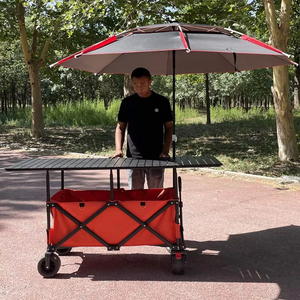 Customizable 167 Stall Cart with Extended <b>Table</b> <b>Adjustable</b> Height Foldable Sunshade for Ice Powder Food OEM Supported - Product Image 1