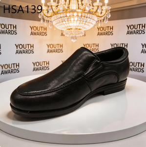 Scarpe Eleganti Nere in Pelle Pieno Fiore con Lacci, Anti-odore, per Studenti, Stile Cerimoniale, per Esibizioni Culturali, Modello HSA003 - Product Image 5