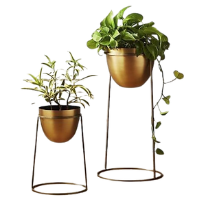 Ensemble de deux jardinières décoratives pour la maison jardinière de jardin en métal moderne fini noir de grande taille pour intérieur et extérieur jardinière de sol en métal - Product Image 6