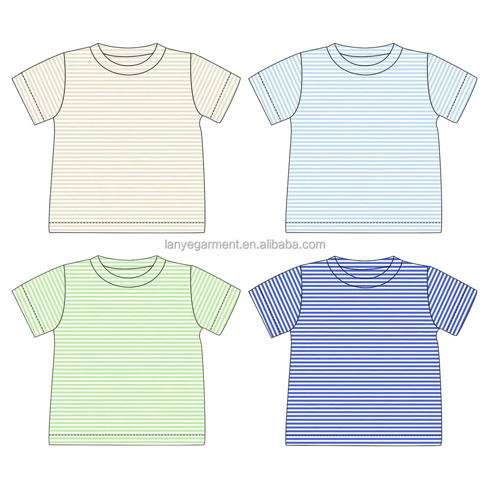 High Quality Kids Summer Shirts Small Stripe Baby Boys Short Sleeve T Shirts