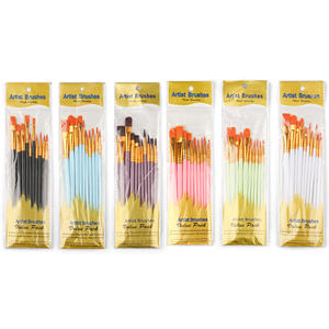 Bomeijia 10 Parel Plastic Paal Olieverfschilderij Pen Set Nylon Haar Kinderen Schilderij Pen Olieverf Aquarel Borstel Set - Product Image 2