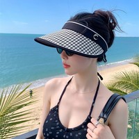 Chapeau de soleil intégral anti-UV style Y2K, pliable, réglable, impression personnalisée, visière pour sports de plein air, plage, pêche, cyclisme