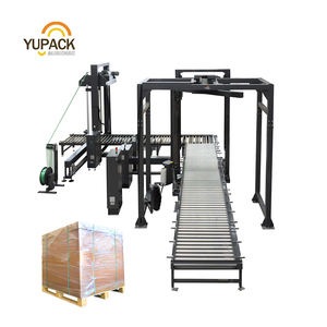 Palet kazık palet dağıtıcı ve konveyör sistemi ile PP/PET dikey tam otomatik palet bantlama makinesi - Product Image 2