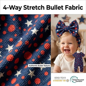 Tissu polyester Bullet extensible tricoté imprimé personnalisé pour le 4 juillet, tissu Bullet Liverpool pour la fête de l'Indépendance <span class=keywords><strong>au</strong></span> mètre - Product Image 1