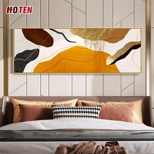 Peintures murales abstraites à l'huile de toile horizontale de <span class=keywords><strong>feuille</strong></span> <span class=keywords><strong>d</strong></span>'<span class=keywords><strong>or</strong></span> pour la <span class=keywords><strong>d</strong></span>écoration de maison et de chambre à coucher soutenant des sujets de paysage - Product Image 3
