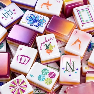 Juego de Fichas de Mahjong Americanas de Acrílico Azul <span class=keywords><strong>Coral</strong></span>, Modernas, Plegables, para 4 Jugadores, Diseño de Lujo Premium, Portátiles, para <span class=keywords><strong>Casino</strong></span> - Product Image 3